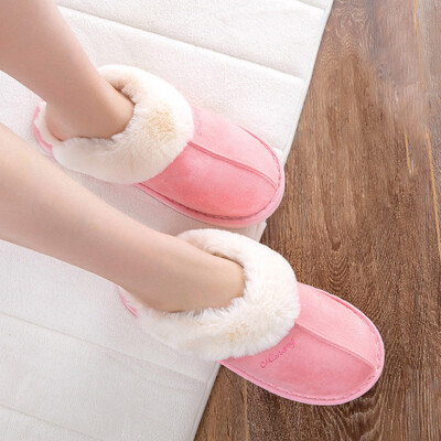 

Rose Womens Winter Solid Fluffy Slip-On House Indoor Outdoor Shoes Warm Slippers