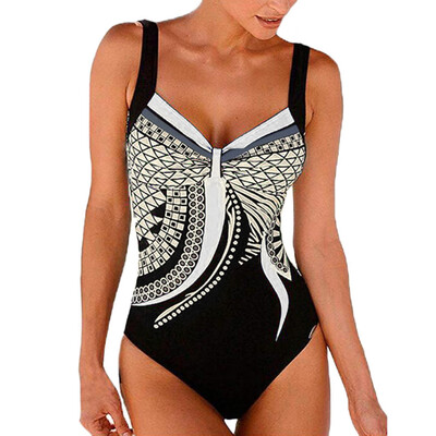 

Saidsome Women Summer Backless Sexy Print Swimwear Beachwear Siamese Swimsuit Bikini Set