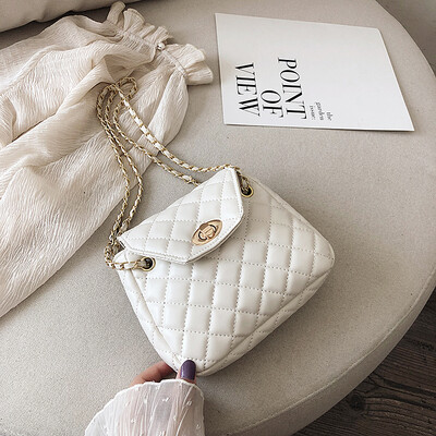 

Chic casual temperament wild Messenger bag Saddle bag 2019 new Korean fashion simple rhombic chain shoulder bag
