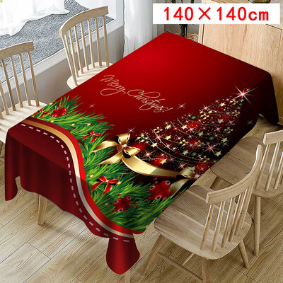 

Tailored Christmas Tablecloth Print Rectangle Table Cover Holiday Party Home Decor
