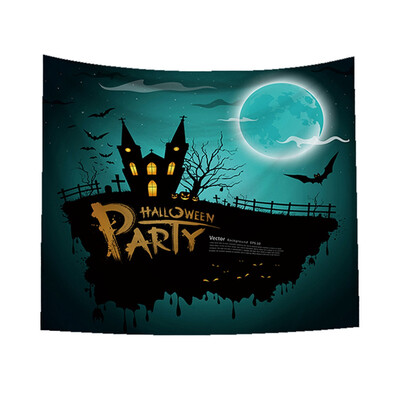 

Toponeto Sugar Skull Tapestry Halloween Trick Treat Horror Ghost Wall Hanging Home Decor
