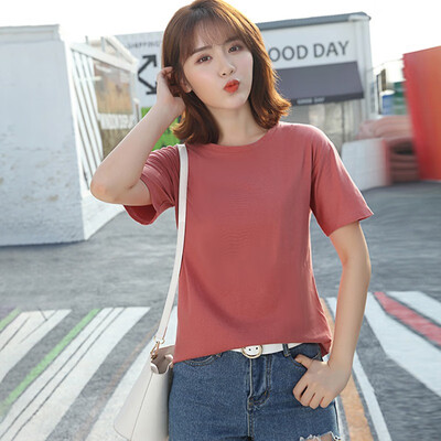 

Womens O-Neck Solid Short Sleeve Loose T-Shirt