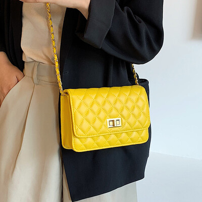 

Net red pouch handbag 2019 new high-grade rhombic chain bag wild shoulder bag ins foreign air Messenger bag