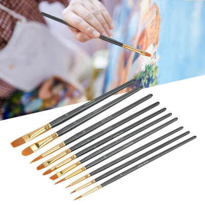 

Greensen 50 Pcs Black Handle Tough&Whippy Nylon Hair Oil Painting Brush Watercolor Brush