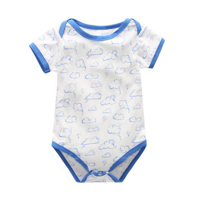 

Boys Summer Short Sleeve Cartoon Cloud O-Neck Cotton Baby Rompers Jumpsuit