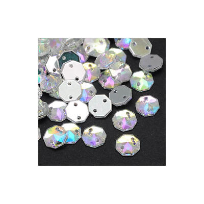 

Sew on Rhinestone Taiwan Acrylic Rhinestone Two Holes Garments Accessories Faceted Octagon Colorful 10x95x3mm Hole 1mm
