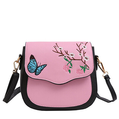 

Women\s Crossbody Bag Colorblock Flower Butterfly Embroidered Trendy Bag