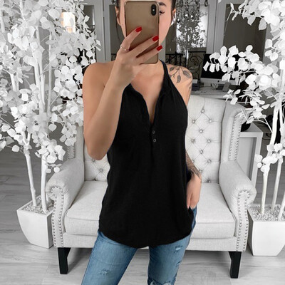 

Womens Summer Tanks Tops Vest Blouse Cami Camisole Ladies V Neck Solid Color