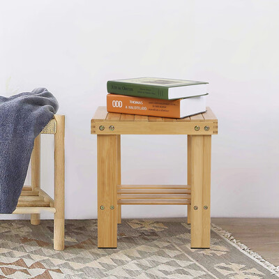 

Greensen Lightweight Multifunctional Kids Bamboo Stool Step Stool with Storage Shelf Kid Step Stool Shoe Bench