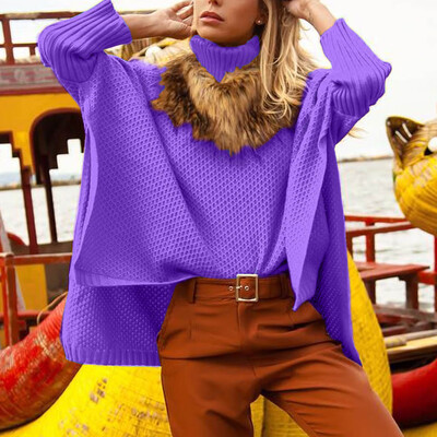 

Gobestart Womens Off The Shoulder Sweater Casual Knitted Loose Long Sleeve Pullover