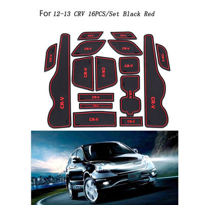 

16PCSSet Replacement for Honda CRV 2012-2013 Non-slip Rubber Cup Holder Sticker Gate Slot Pad Door Groove Mat