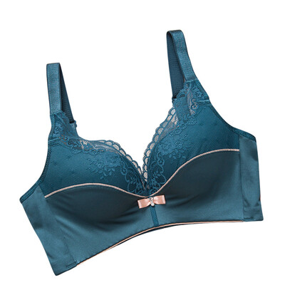 

Toponeto New Lace Stitching Sexy Underwear Without Steel Ring And Thicker Cup Women Bra