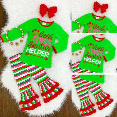 

Cute Newborn Kids Baby Girl Christmas Long Sleeve Tops Pants Outfits Clothes Set