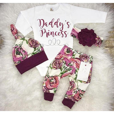 

Newborn Baby Girls Tops Romper Flower Pants Leggings Hat Outfits Set Clothes 0-18M