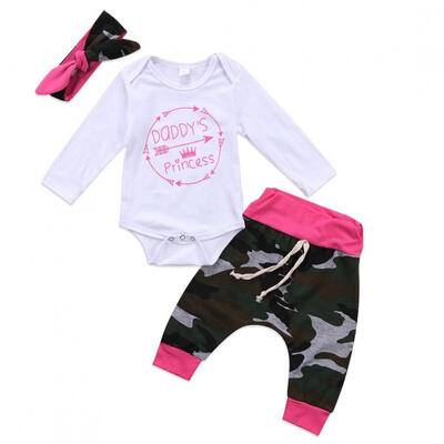 

Princess Baby Girls Outfit Clothes Set Bodysuit Pants Leggings Headband