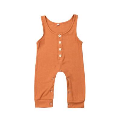 

Baby Boy Clothes Jumpsuit Outfit Cute Kids Newborn Girl Cotton Romper Solid Sleeveless Summer Casual Infant Clothes 0-18M
