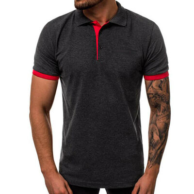 

Summer Mens Slim Fit Shirt Short Sleeve Casual Solid Color T-Shirt Top Tee