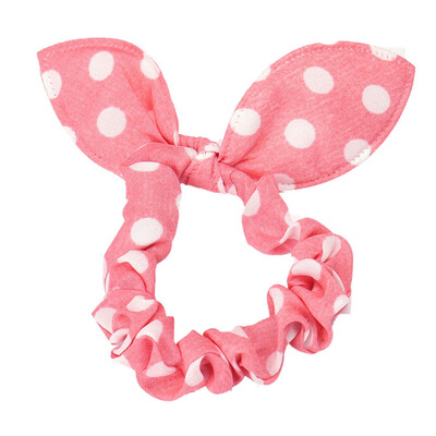 

〖Follure〗1PC Rabbit Ears Round Dots Hair Ring Pink