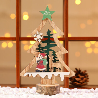 

Christmas Wooden Ornament Santa Claus Snowman Xmas Tree Hanging Table Decor Gift