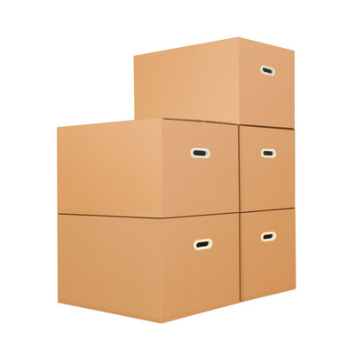 

QDZX moving carton has buckle 705050 5 packs paper box packing box express luggage storage box storage sorting box carton packaging carton wholesale