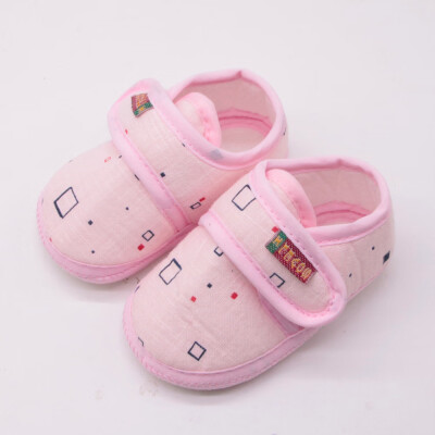 

Newborn Baby Girl&Boy Soft Shoes Soled Non-slip Block Print Footwear Crib Shoes