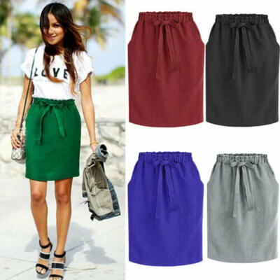 

UK Womens Sexy Bandage Clubwear High Waist Pencil Bodycon Short Mini Skirt Dress