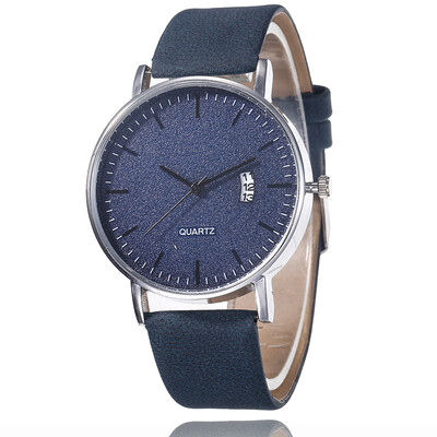 

Fashion Nordic style leather men&women watch frosted dial simple calendar watch quartz watch