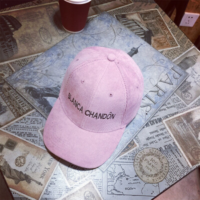 

South Korea corduroy letter baseball cap fallwinter mens&womens caps casual Joker student sun hat hip hop hat