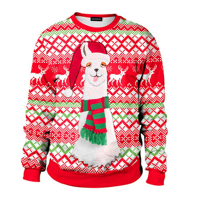 

Christmas Women Hoodie Graphic Printed Sweatshirt Long Sleeve O-Neck