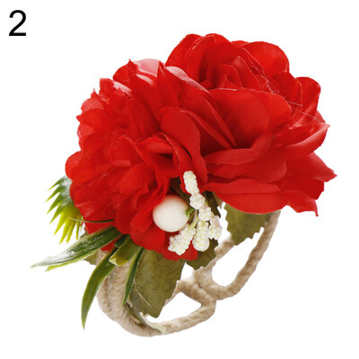 

Adjustable Wedding Bracelet Bridesmaid Bride Flower Open Hand Wrist Corsage Gift