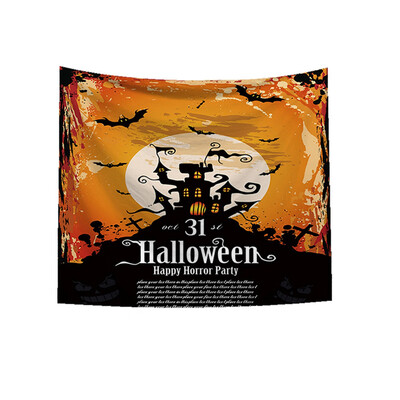 

Toponeto Sugar Skull Tapestry Halloween Trick Treat Horror Ghost Wall Hanging Home Decor