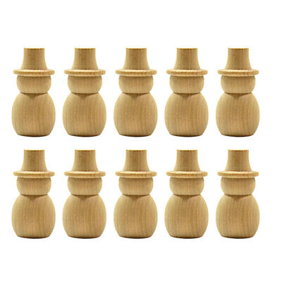 

10pcs DIY Snowman Wooden Peg Doll Wedding Cake Topper Home Decorative Craft