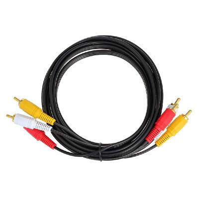 

3 Meter Gold Plated RCA Audio Cable 3 RCA Male to 3 RCA Male Audio Video AV Cable for DVD TV Black