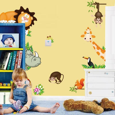 

Jungle Wild Animals Vinyl Mural Wall Decals Sticker Kids Nursery Room Decor LXL
