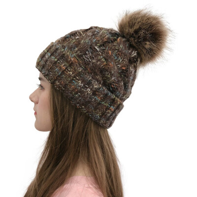 

Tailored Women Casual Multicolor Outdoor Plush Ball Hats Crochet Knit Beanie Cap