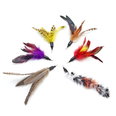 

6 Pcs Fit For Life Replacement Feathers Pack Plus Soft Furry Tail For Interactive Cat&Kitten Toy Cat Toys