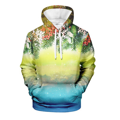 

Toponeto Mens Casual Christmas 3D Print Long Sleeve Hooded Sweater Jacket Coat