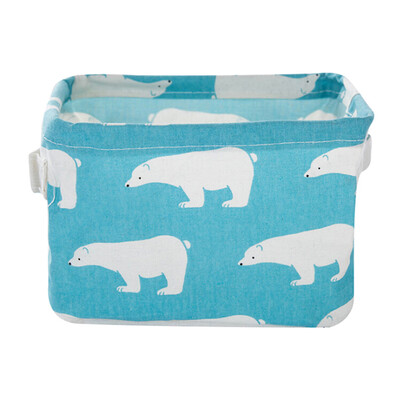 

Collapsible Storage Bin Basket Rectangular Foldable Canvas Fabric Storage Cube Bin With Handles