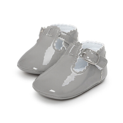 

Vintage Toddler Infant Baby Girl Spring PU Solid Color Princess Shoes Anti-slip Crib Shoes Prewalker