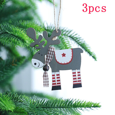 

Tailored Christmas Wooden Elk Small Pendant Christmas Tree Hanging Pendant 3 Packs