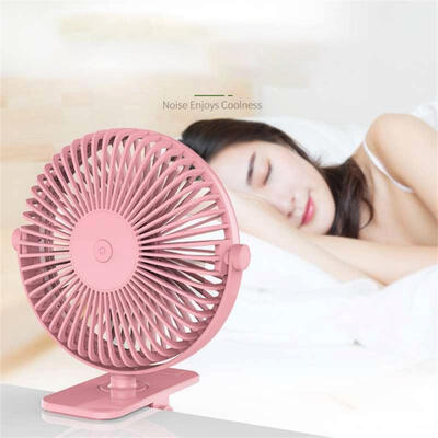 

Mini Clip Fan Quiet Desk Fan 360 Degree Rotation USB Powered Built-in Battery