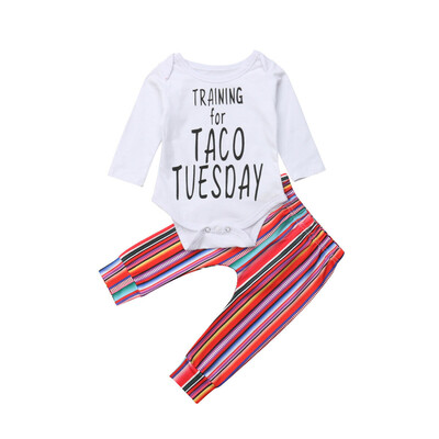 

3PCS Newborn Infant Toddler Kids Baby Girl Clothes Long Sleeve Bodysuit Romper Jumpsuit Pants Outfits Set