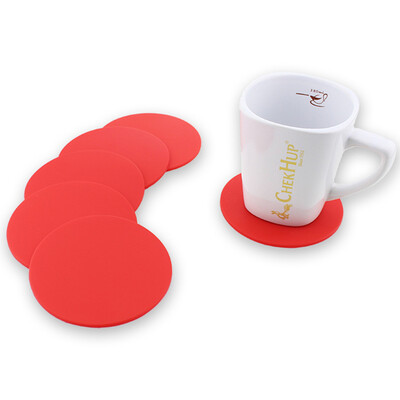 

Set of 6pcs Black Drink Coasters Cup Mat Silicone Tabletop Protect Mug Accessory