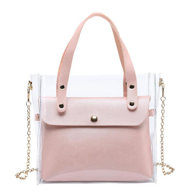 

2pcsset Clear Solid Color Shoulder Handbags Women Clutch Crossbody Bags