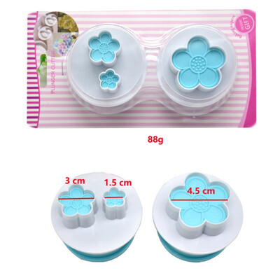 

2PcsSet Mini Maple Plum Shape Fondant Cake Mold Spring Embossing Mold Biscuit Cookies Cutter Diy Cake Decorating Tools