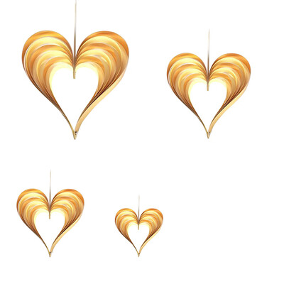 

〖Follure〗Cardboard fold Heart Shaped Hanging Ornaments Birthday Wedding Door Decor