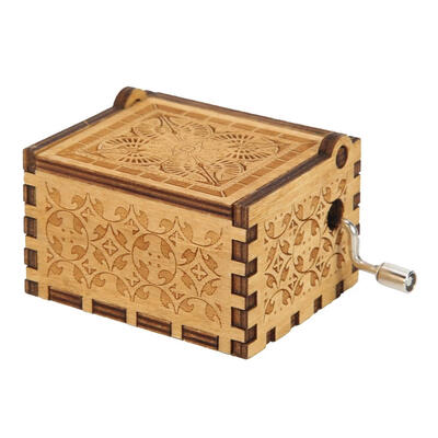 

Retro Wooden Hand Cranked Music Box Home Crafts Ornaments Children Gifts
