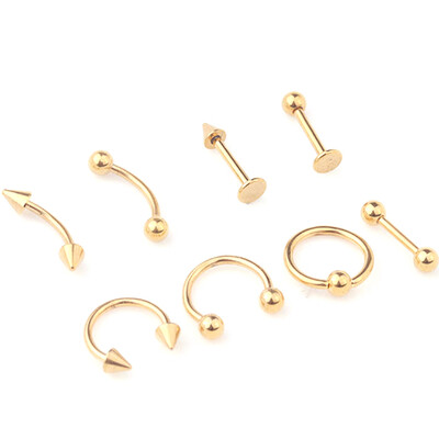 

8Pcs Surgical Thin Small Nose Ring Hoop 08mm Cartilage Piercing Studs Sanwood