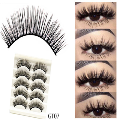 

Gobestart 3D Imitation Water Mane Stereo Fiber False Eyelashes Long Thick Eyelashes 5Pairs