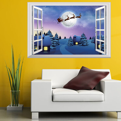

〖Follure〗3D Christmas Wall Sticker Removable Mural Decals Vinyl Art Living Room Decors